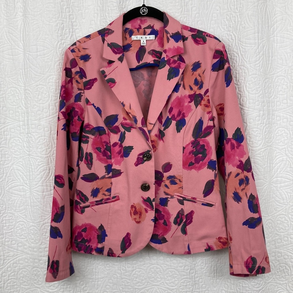 Cabi Pink Floral Women's Blazer sz 8
